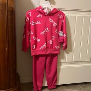 Barbie Pullover Sweater Hoodie and Pants for Girls/Kids Size 5 2piece Set New
